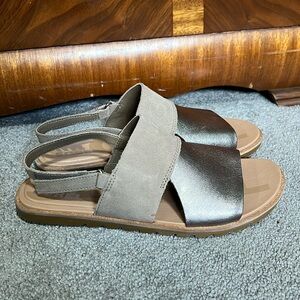 NWOT Sorel Women's Ella II Slingback Sandal Beige Metallic  Size 7